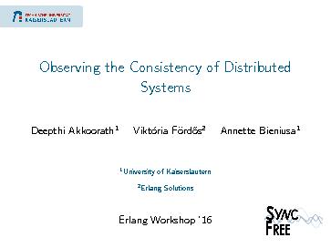 Observing the Consistency of Distributed Systems